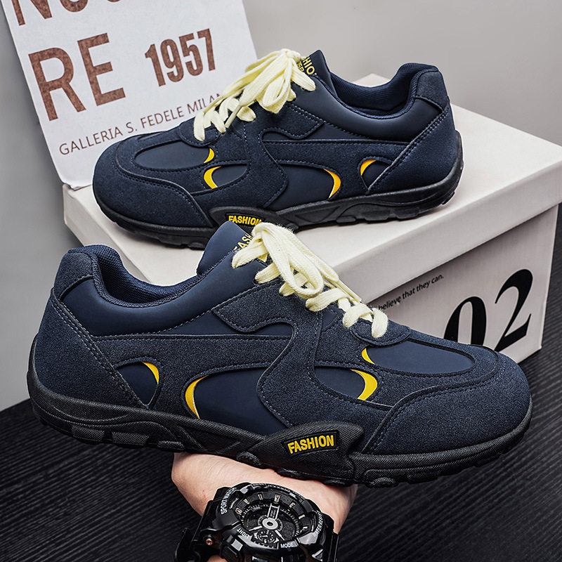 Giày sneaker nam cổ thấp nhẹ nhàng, mũi tròn, dây buộc phía trước, phong cách tối giản — KR 226m Trắng, KR226 xanh vàng