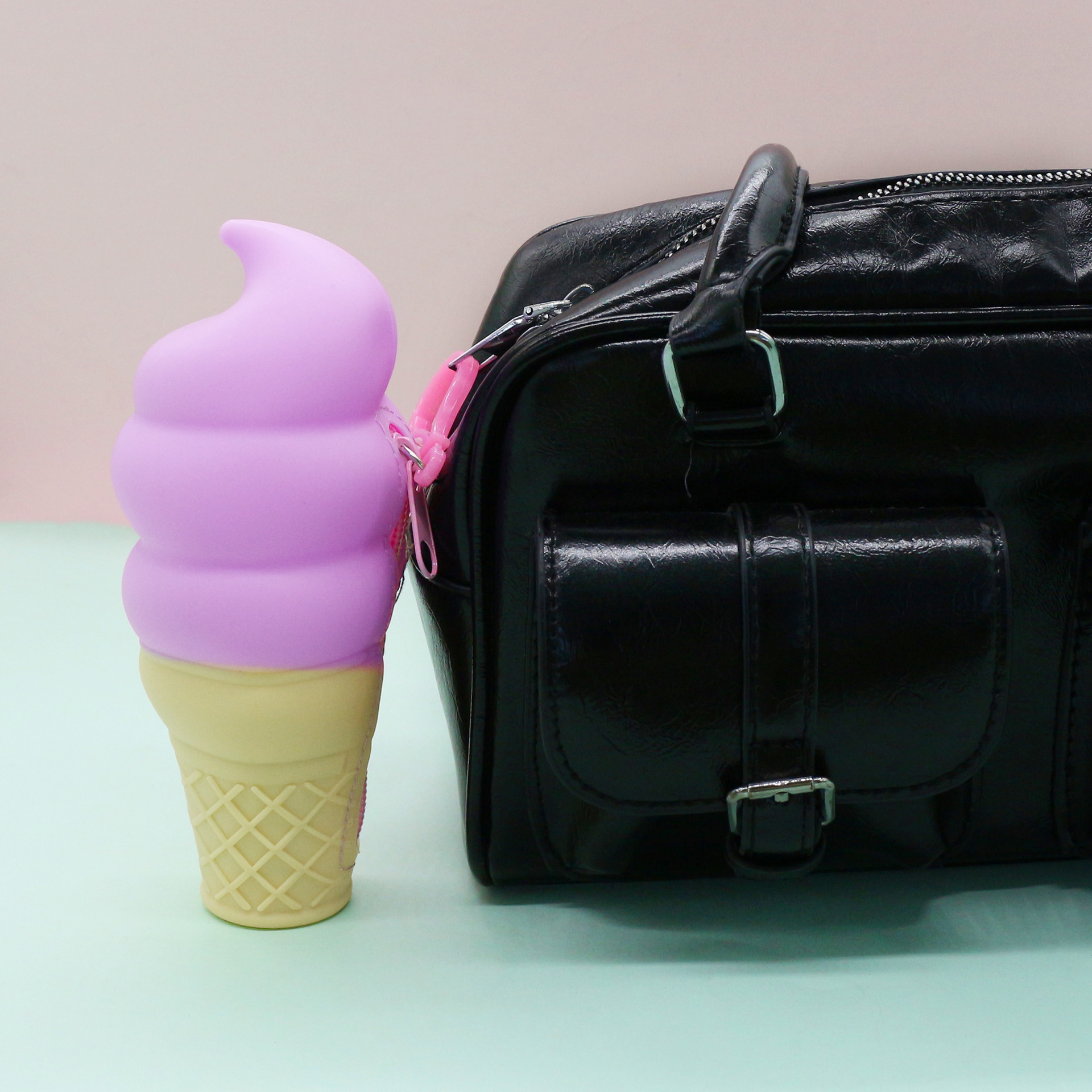 Nuevo estilo coreano de helado colgante bolso de cambio adorable silicona botón bolso de llaves bolso de tarjetas monedas bolso de cambio al por mayor