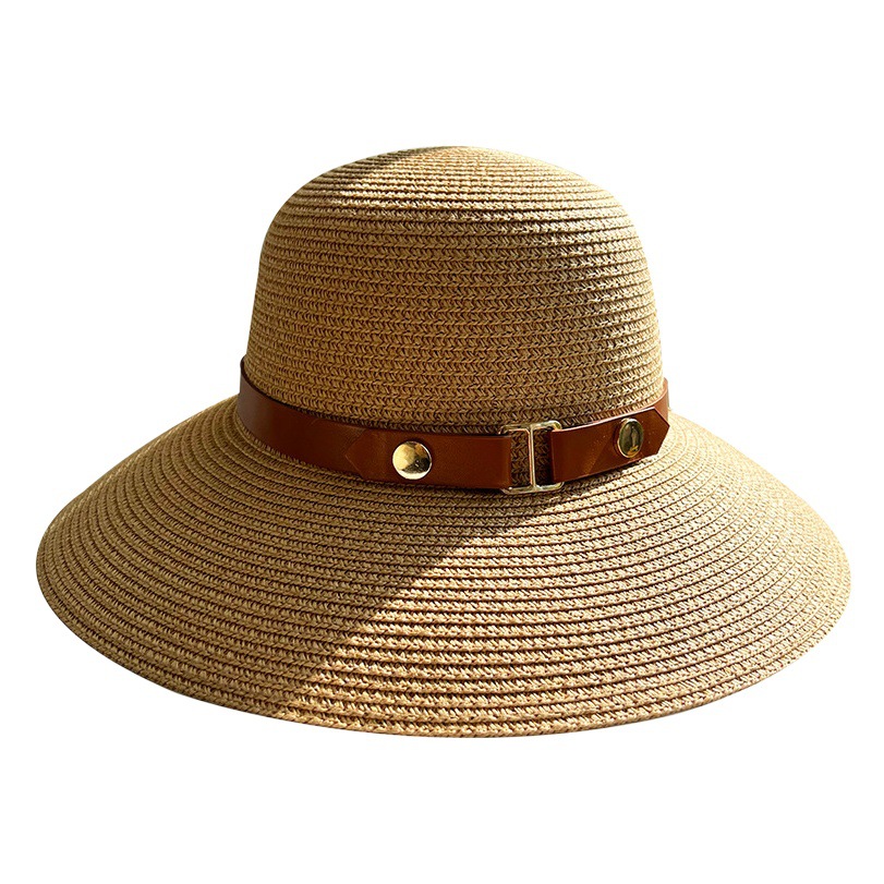 Sombrero de ala grande de verano para mujer sombrero de paja playa casual sombrero para el sol protección UV sombrero para el sol moda todo fósforo sombrero de pescador