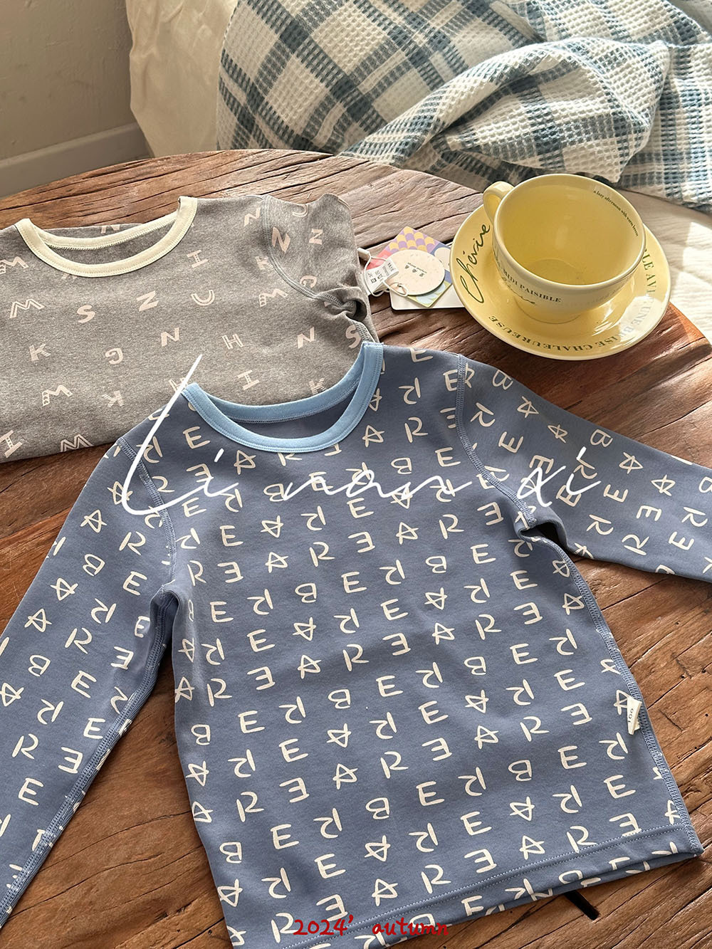 Blue background letters