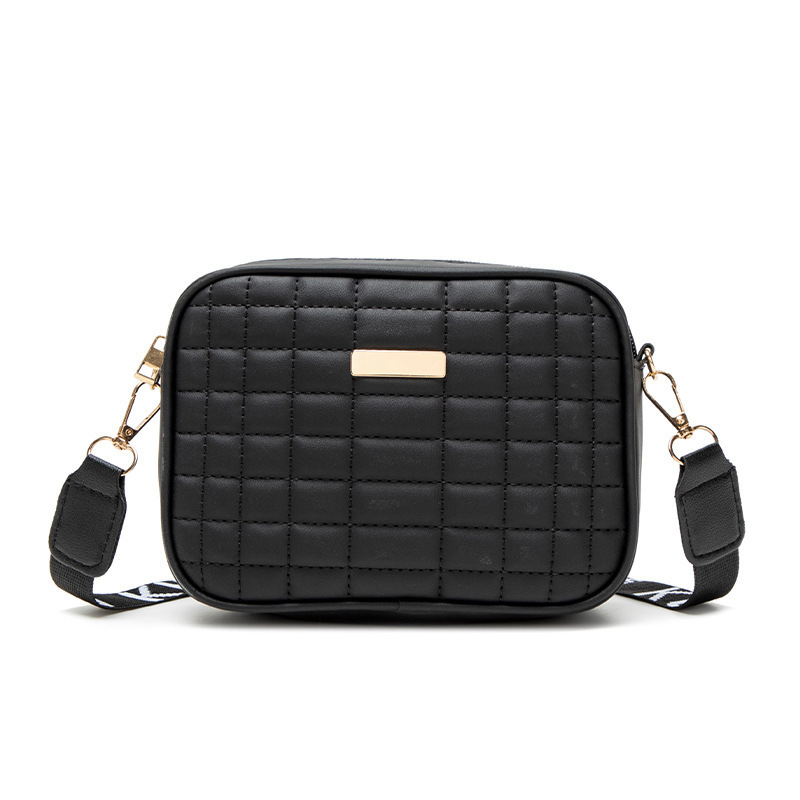 Bolsas de cámara de bordado a cuadros de moda 2025 bolsas de damas simples con sequillas decoraciones de color sólido bolso de mujer