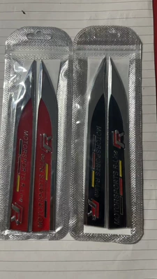 Body sticker: Plate Side Label Blade Decorative - one-pair-r-with-rod-red