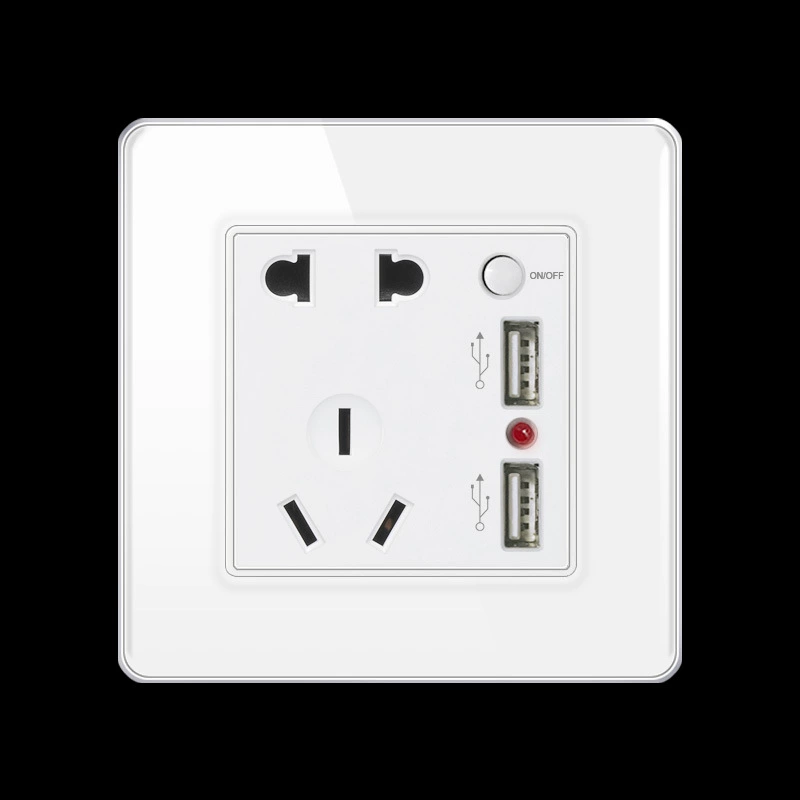 FIKO Hotel Home Double Two USB Two-Polar Specs Blocking Panel socket 86 dark installation