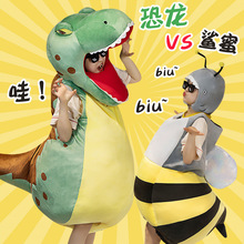 人偶服裝卡通鯊魚蜜蜂鯊bee恐龍玩偶服人穿表演活動穿戴殼服定 制