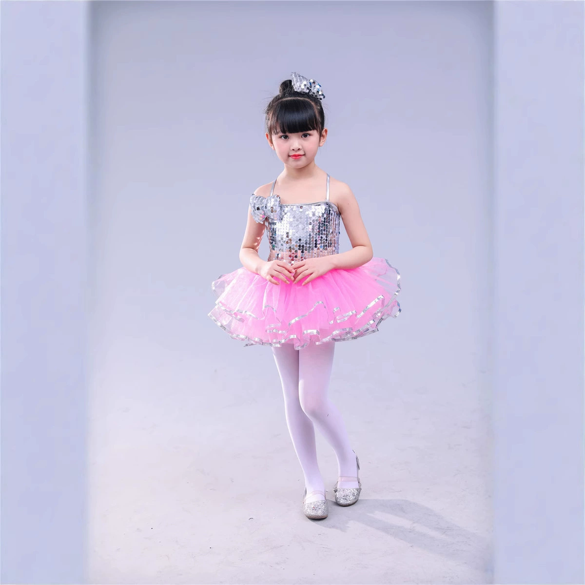 Костюм для детей Одежда для девочек Марля Юбка Современный танец Джазовый танец с блестками Одежда для девочек Принцесса Танцевальная юбка