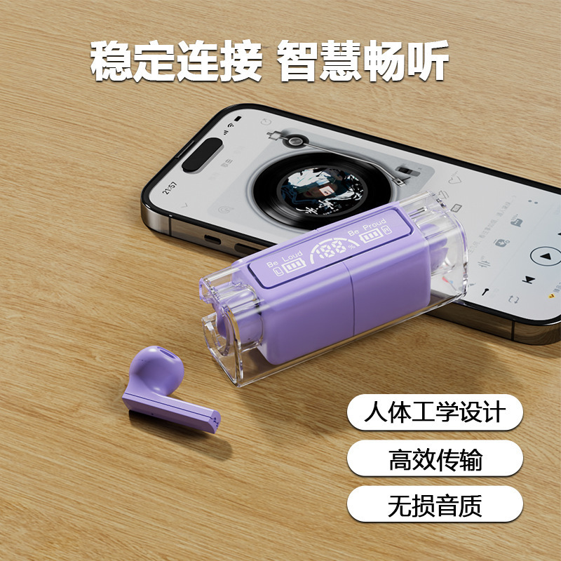 D32 espacio transparente almacén TWS auriculares Bluetooth larga vida media en la oreja ENC ruido cancelación mini auriculares inalámbricos