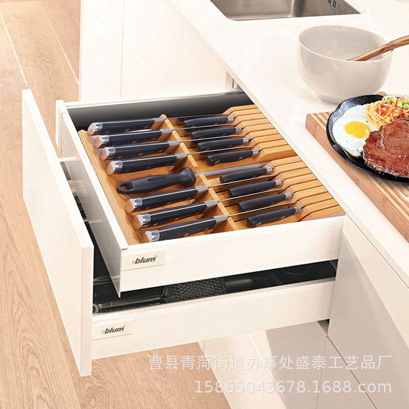 Wooden Tool Storage Box Household Drawer Tool Finishing Box Bamboo Wooden Tool Holders Multi-grid Tool Holders Tool Finishing Rack