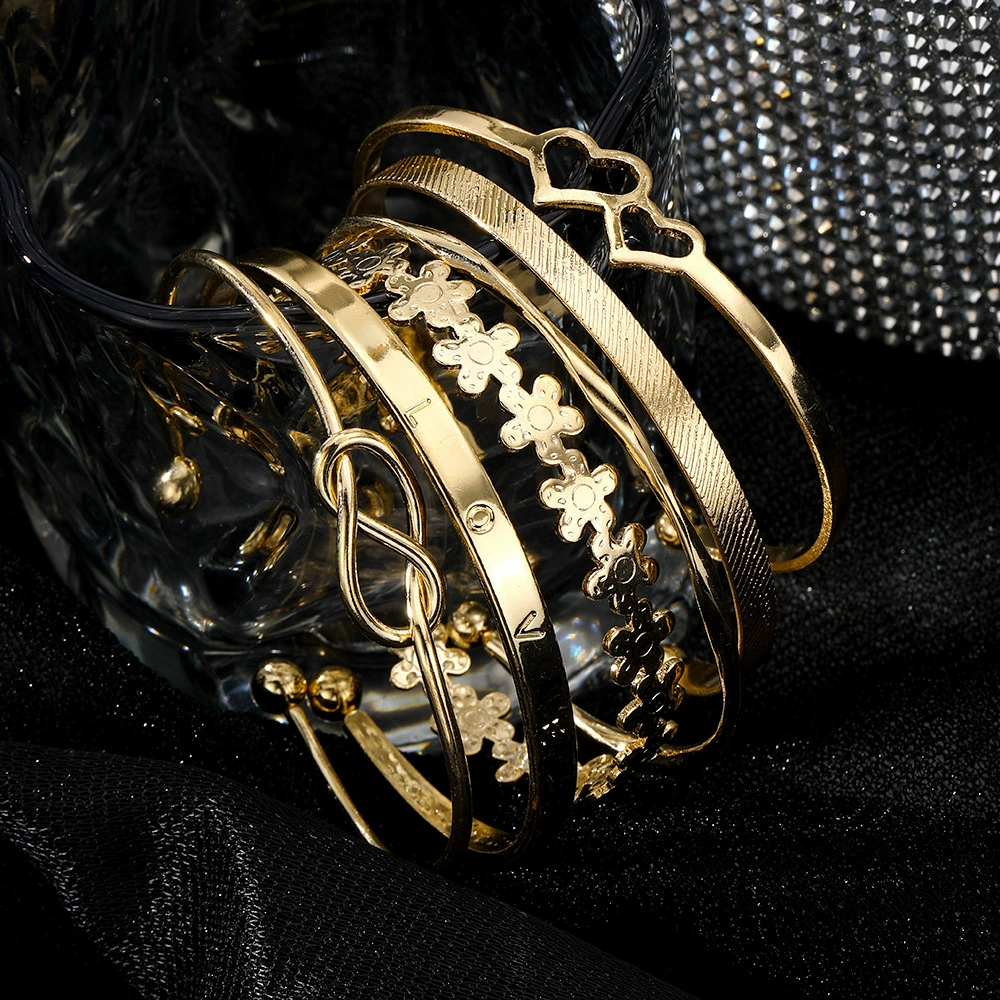 Универсальный метал bracelet с цветком в ретро-стиле, французский ретро стиль, (кросс-бордер торговля)