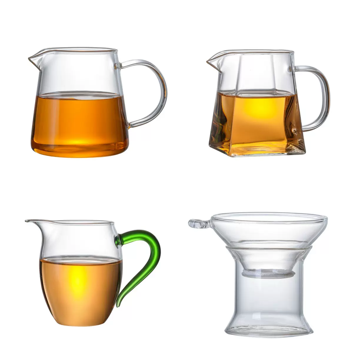 厂家批发耐热玻璃公道杯方形公杯分茶器带茶漏茶海功夫茶道配件