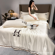 輕奢綉花水洗真絲夏被四件套床單床笠款絲滑適合裸睡夏季床上用品