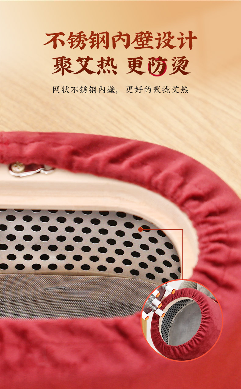 Smokeless Moxibustion Box Solid Wood Portable Warming Tool for Waist Abdomen Back Use quality and texture