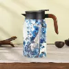 Blue and white pipa (wood grain handle)