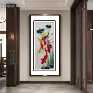 Xkw New Chinese Style Three-Dimensional Suzhou Embroidery Entrance Painting Corridor Living Room Office Finished Embroidery Suzhou Embroidery High-End Silk Embroidery Hanging