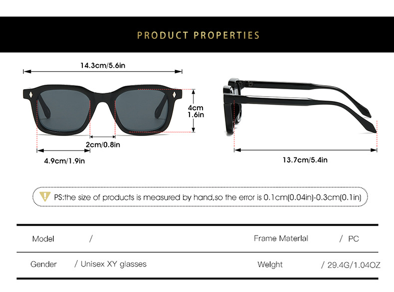 33g Weight Full Frame Glasses Structure Sunglasses Classification PC, UV400 Protection Lens Material Square Glasses Style Outdoor, Travel Occasion Solid Color Pattern All Seasons Season Unisex Gender Simple Style, Classic Style Style Grey, Black Color Simple Style Classic Style Solid Color PC UV400 Protection Square Full Frame Women's Sunglasses 4