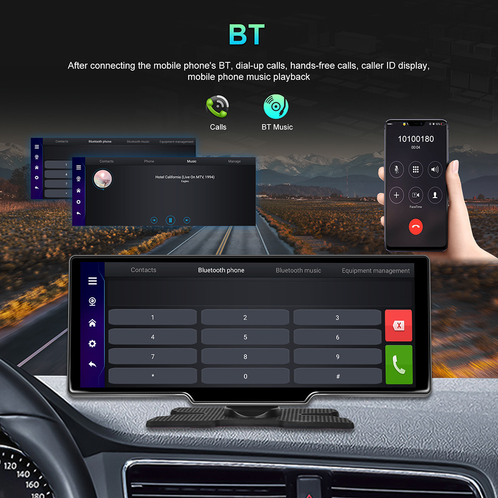 Cross-mirror e-commerce foreign trade 10.26 inch central control wireless Carplay Android Auto car smart screen Bluetooth car