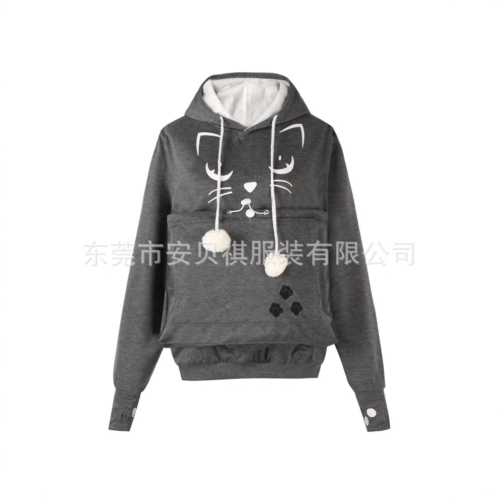 Venta directa de fábrica Comercio exterior Venta caliente Yingxing gente bolsillo suéter AliExpress popular gato cara impresa suéter tres generaciones AA