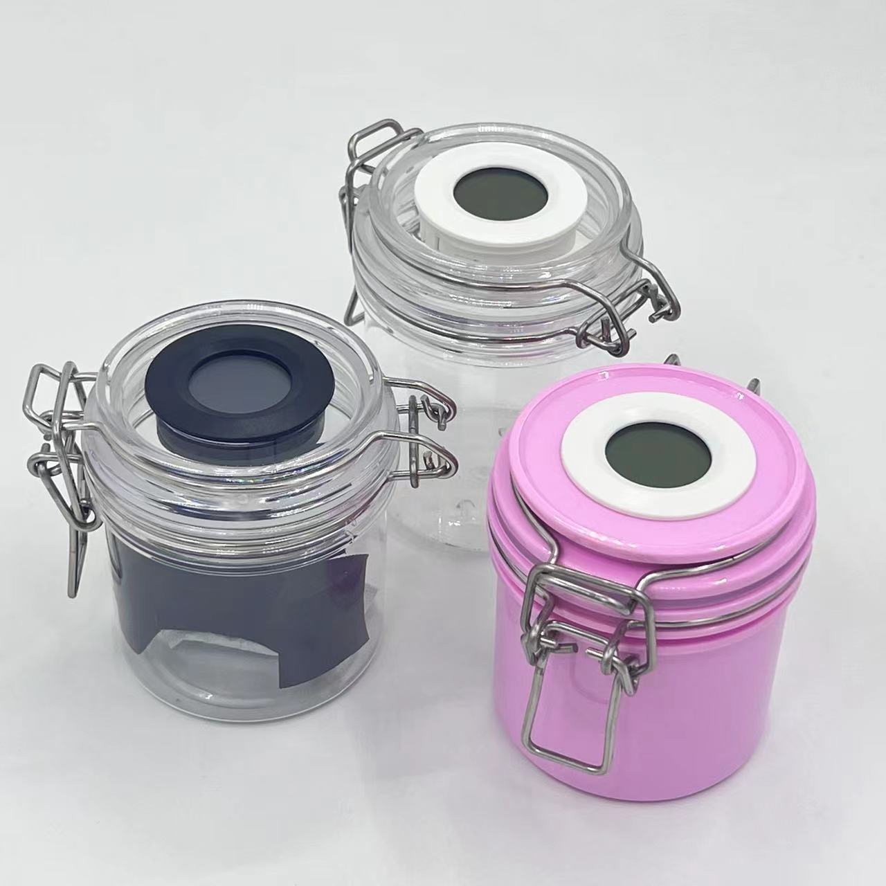 工厂睫毛胶水储存密封罐带温度计湿度计 活性炭睫毛胶水储存罐