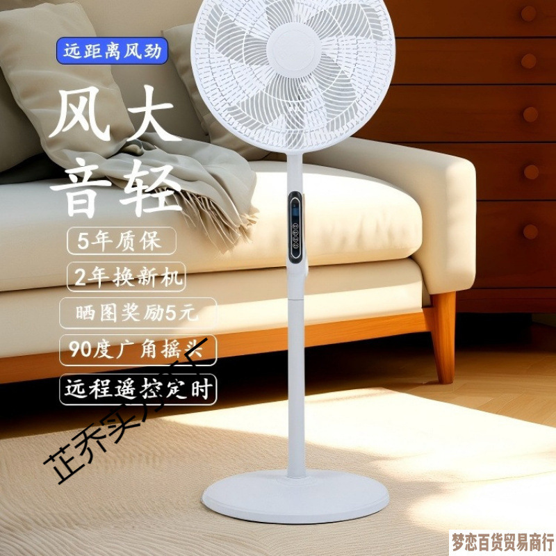 Electric Fan Floor Fan Household Silent Energy-Saving Powerful Wind Desktop Shaking Head Mechanical Timing Vertical Remote Control Fan