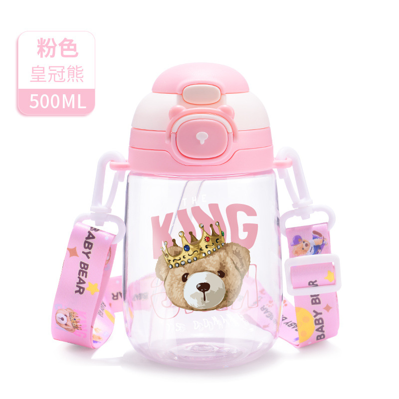 Taza de vientre grande de alta calidad taza de agua para niños taza de plástico de gran capacidad taza de paja para estudiantes doble hervidor de agua potable regalo al por mayor