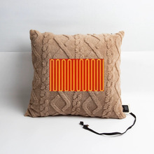 跨境石墨烯电热暖手抱枕USB充电宝加热车靠沙发办公室暖腰靠定制