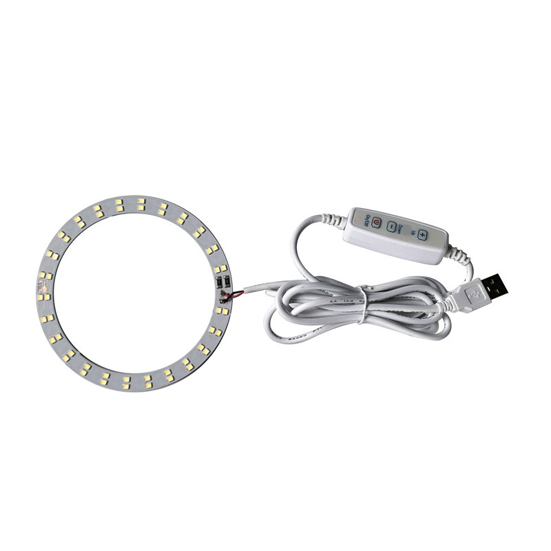 5V LED brillante con interruptor de línea luz oscurecimiento anillo redondo largo interior al aire libre Estudio trabajo carga tesoro Luz