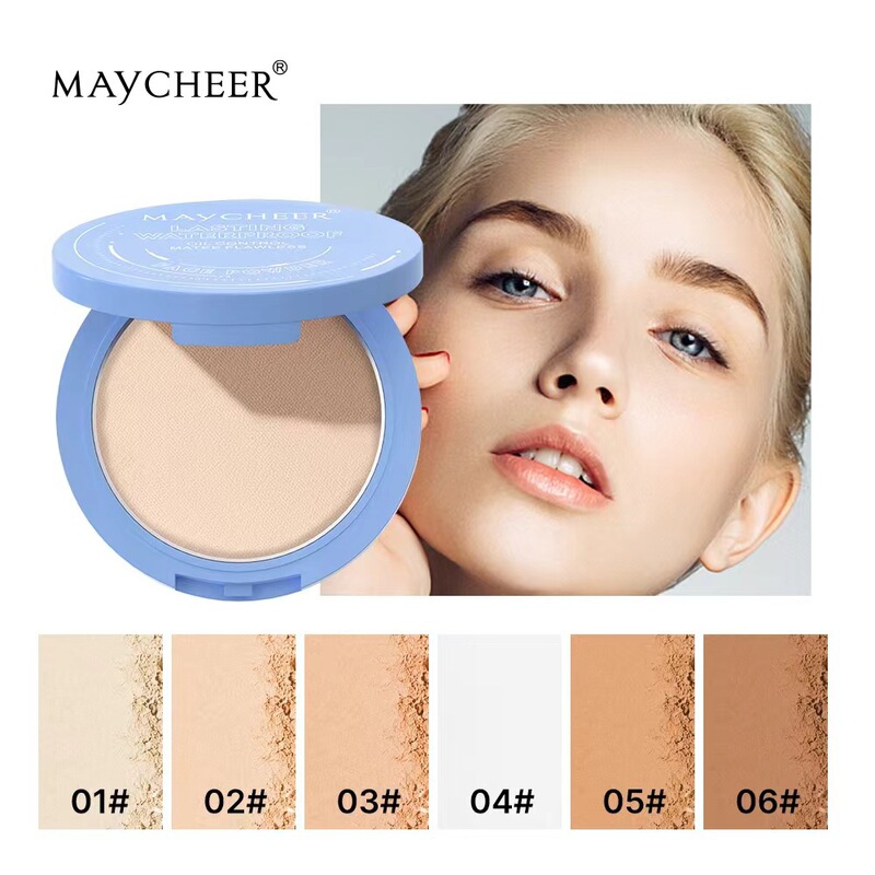 美茜児MAYCHEER越境爆金柔順霧面柔光粉餅防水持続化粧女性FDA|undefined