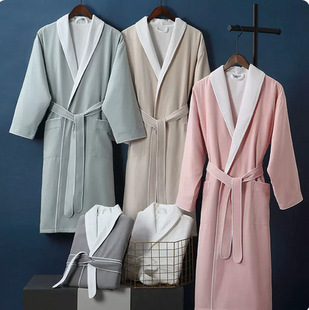 Customized Hotel Bathrobe Microfiber Five-Star Nightgown Absorbent Double-Layer Thickened Hotel Bathrobe for Beauty Salon