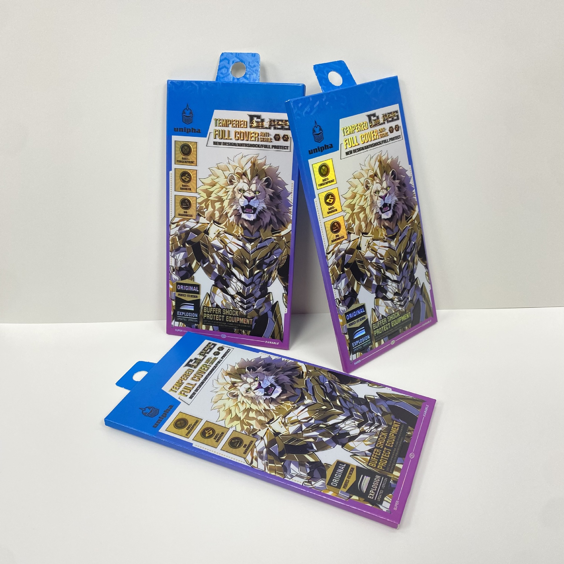 手机钢化膜包装盒多片装 立体盒中性保护贴膜包装纸盒 现货批发