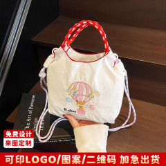 帆布袋定制来图印logo帆布包自制刺绣迷你环保袋女夏天手提小包包
