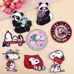 Embroidered patch with computerized stitching, exquisite DIY cartoon panda clothing decoration patch