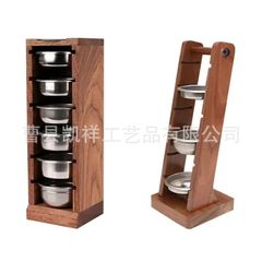 クリエイティブな無垢材のコーヒーパウダーフィルターボウル収納ラックポータブル多層木製ハンドグラインドコーヒーフィルター収納ラック