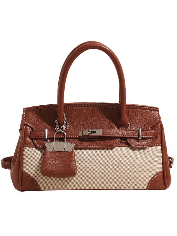 Retro portátil; bolsas de mano de mano de la mujer de comercio exterior transfronterizo al por mayor nuevo lino empalmado de hombro