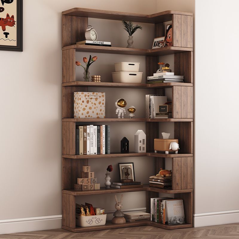 Corner Bookshelf Floor-Standing Storage Rack Home Storage Cabinet Living Room Corner Multi-Layer Storage Rack Solid Wood Bookcase