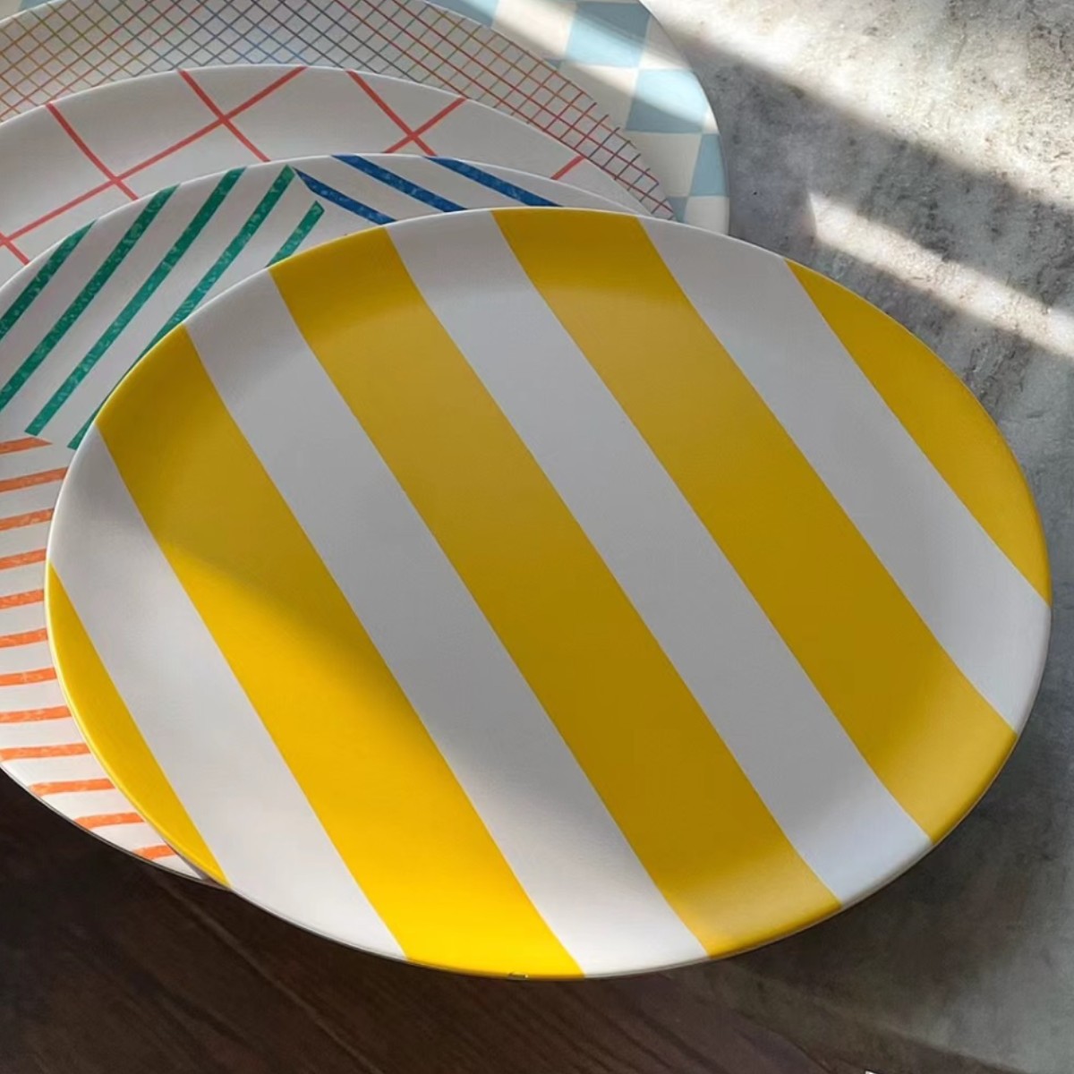 CABANA 노란색과 흰색 스트립 25cm