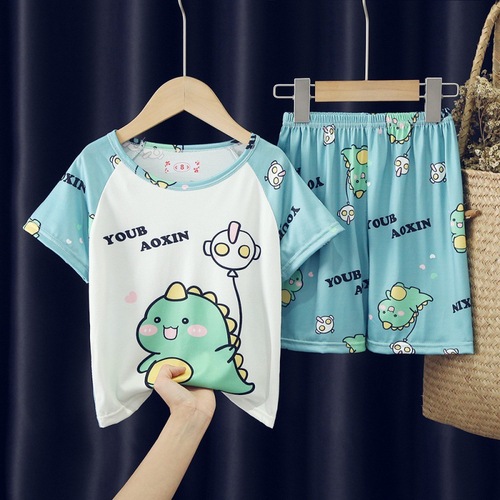 Kids' Pajamas for Boys: Summer Thin Short-Sleeve PJs with Cartoon Designs – Perfect Home Wear for Older Kids and Teens