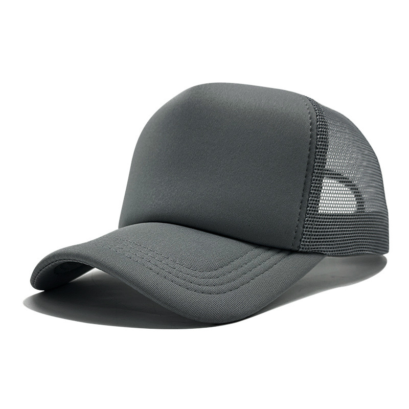 Gorra de malla de color sólido para exteriores transfronteriza, gorra con visera de protección solar, logo bordado, placa ligera transpirable, gorra de béisbol de malla al por mayor