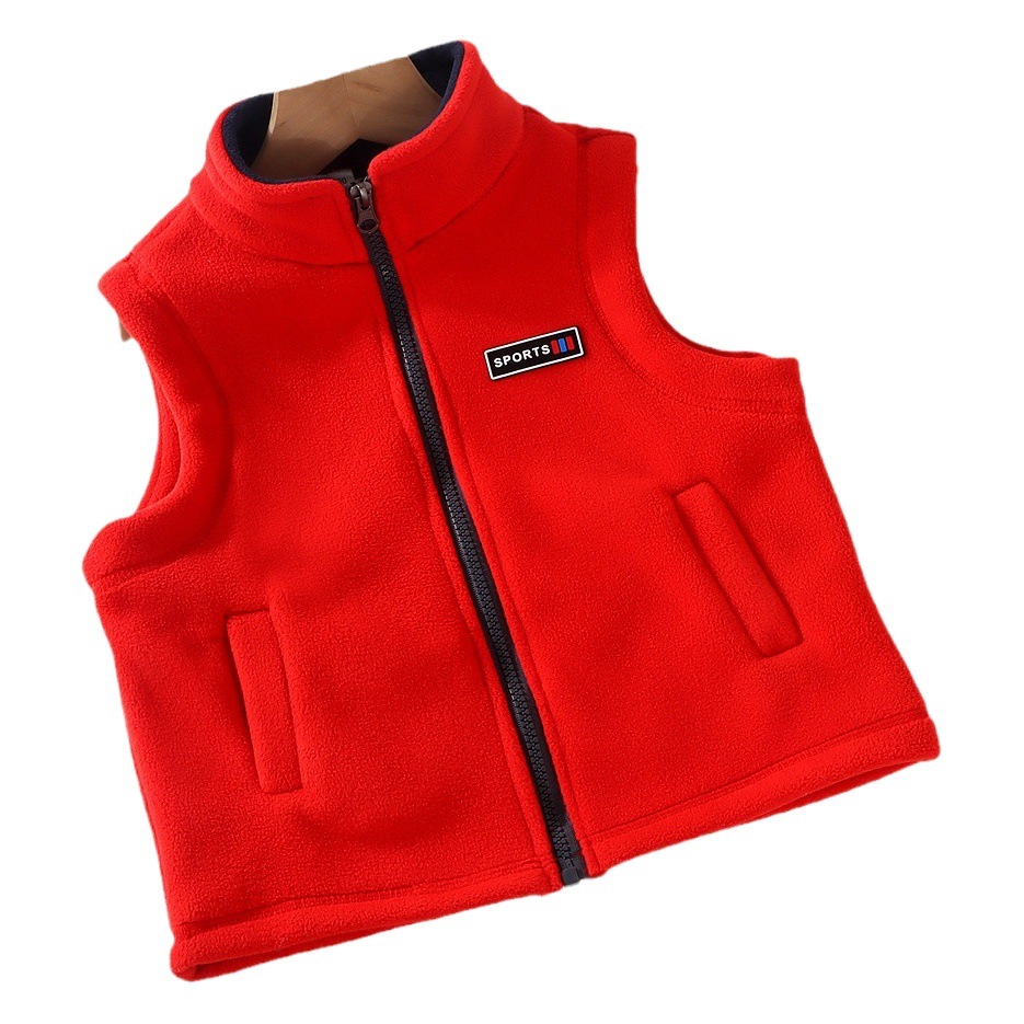 Chaleco de estilo coreano para niños niñas niños bebés primavera y otoño chaleco cálido para niños medianos y grandes Otoño e Invierno Polar polar ropa exterior