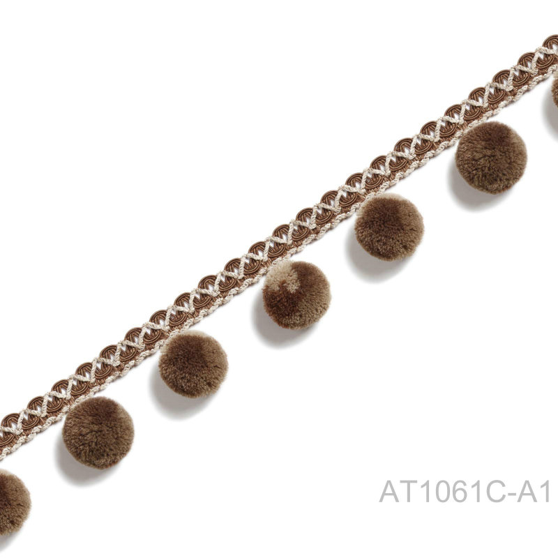 Naturally Integrated Multi-Flower Pom-Pom Lace Trim, Width 64mm, for Pillows, Table Runners, Curtains At1061C Naturally Integrated Multi-Flower Pom-Pom Lace Trim, Width 64mm, for Pillows, Table Runners, Curtains At1061C
