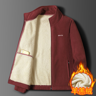 Cross-border lamb fleece warm coat men's thick warm fashion youth loose cotton coat factory wholesale