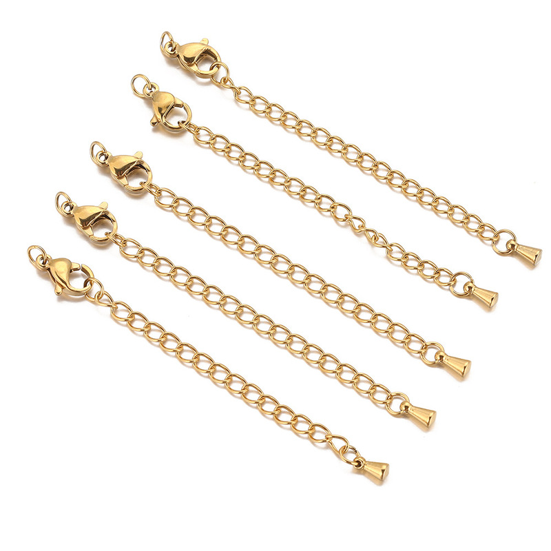 ステンレス鋼延長チェーンチタン鋼セットロブスタークラスプビーズテールチェーンネックレス延長チェーン diy アクセサリーチタン鋼テールチェーン|undefined