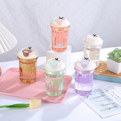 High-quality, stylish, portable plastic coffee cups with a carrying strap, leak-proof, ideal for office tea brewing, direct supply from the manufacturer