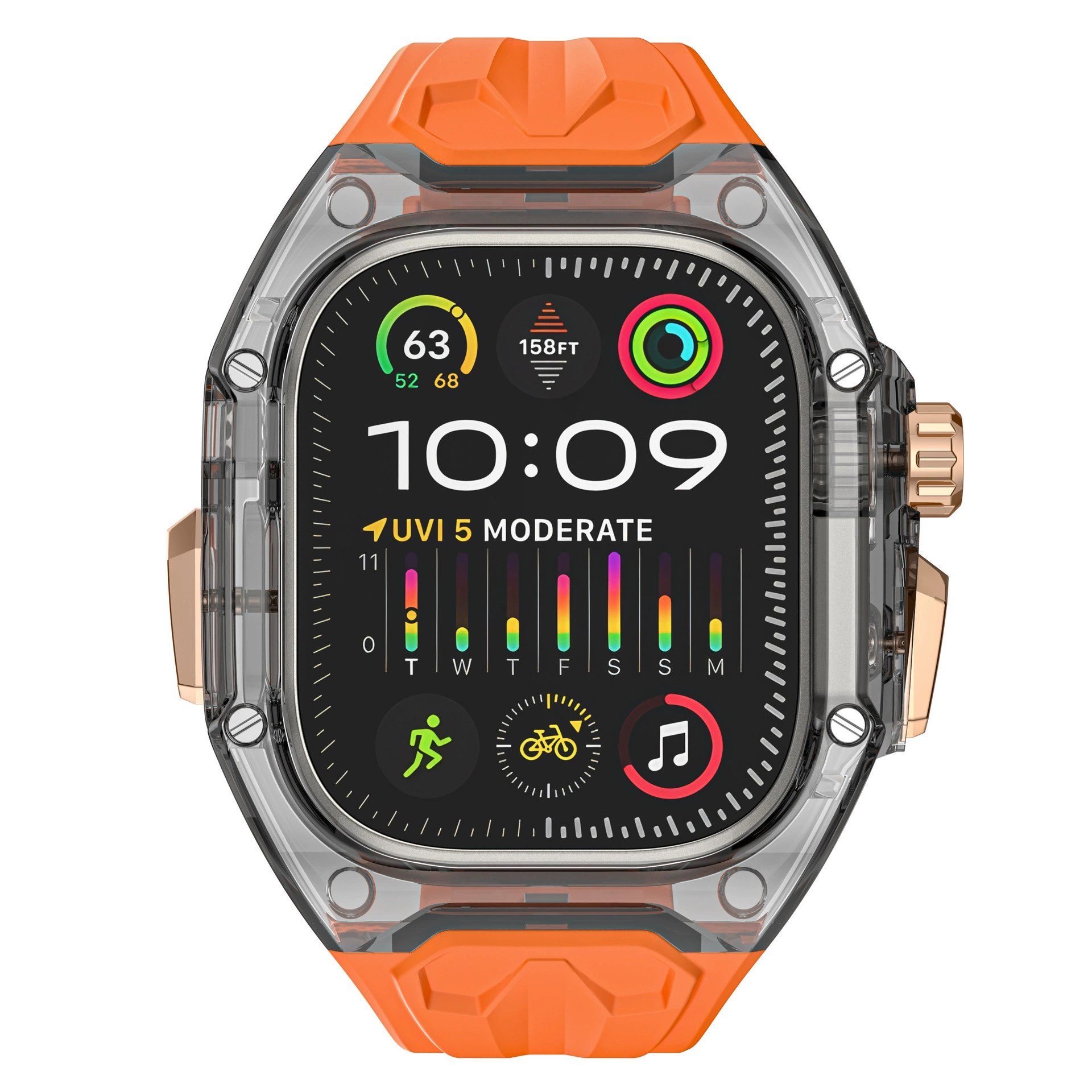 Подходит для часов apple watch456789 поколения se10 Rambo защитный чехол с интегрированным ремешком ультра модификация