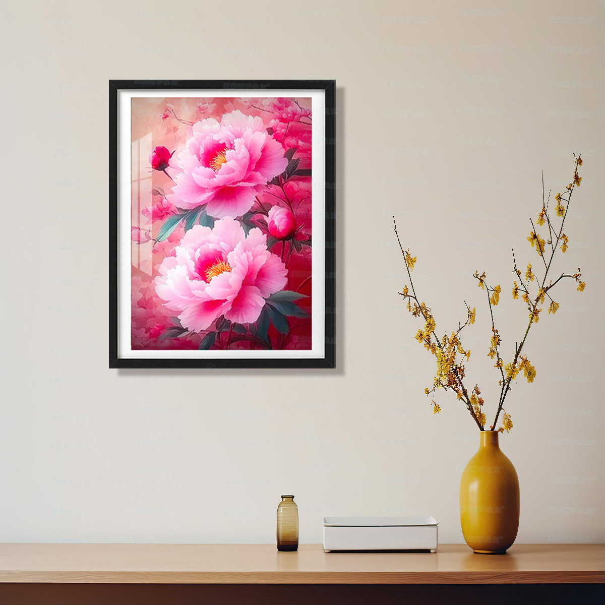 [Tela de algodón importada] Mona Lisa Royal Cross Stitch Pink Peony Love New Flower Room Bordado de hilo hecho a mano image 1