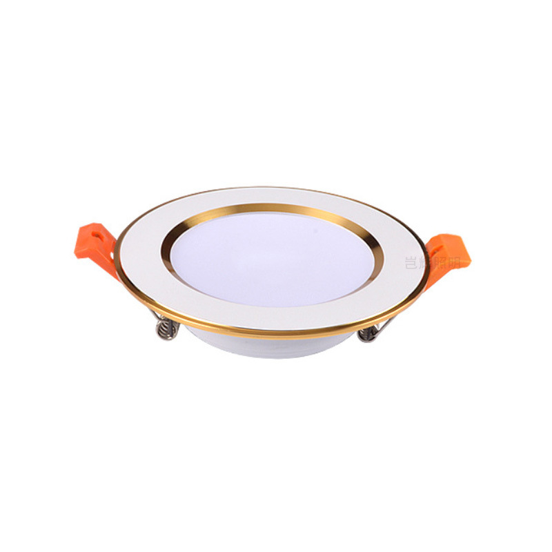 LED downlight incrustado ingeniería de decoración doméstica lámpara de techo tricolor luminoso ahorro de energía ultra delgada 5w lámpara de sala de estar ultra delgada