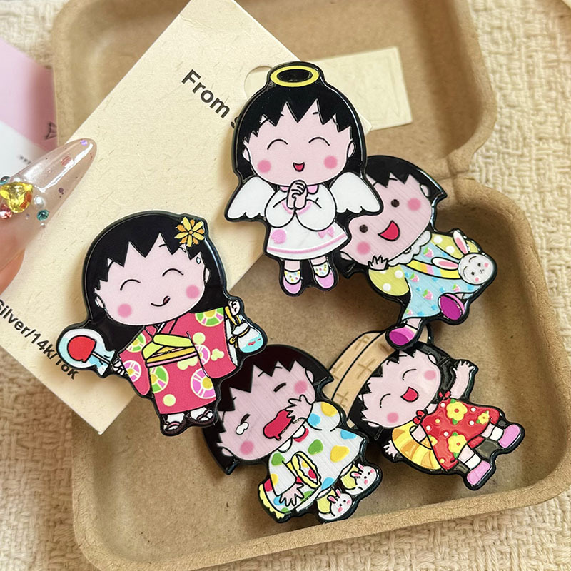 New cartoon embossed little girl hair clip, cute and sweet student-style alligator clip hair accessory wholesale
