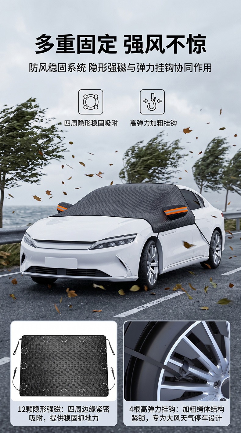Car front windshield sunshade, front panel heat-insulating sunshade curtain, sunshade cover, blackout curtain, car cover, snow cover