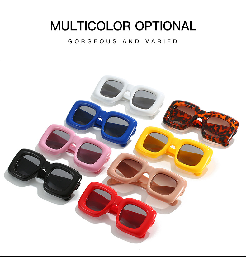 Fashion Solid Color Ac Square Full Frame Women's Sunglasses display picture 2