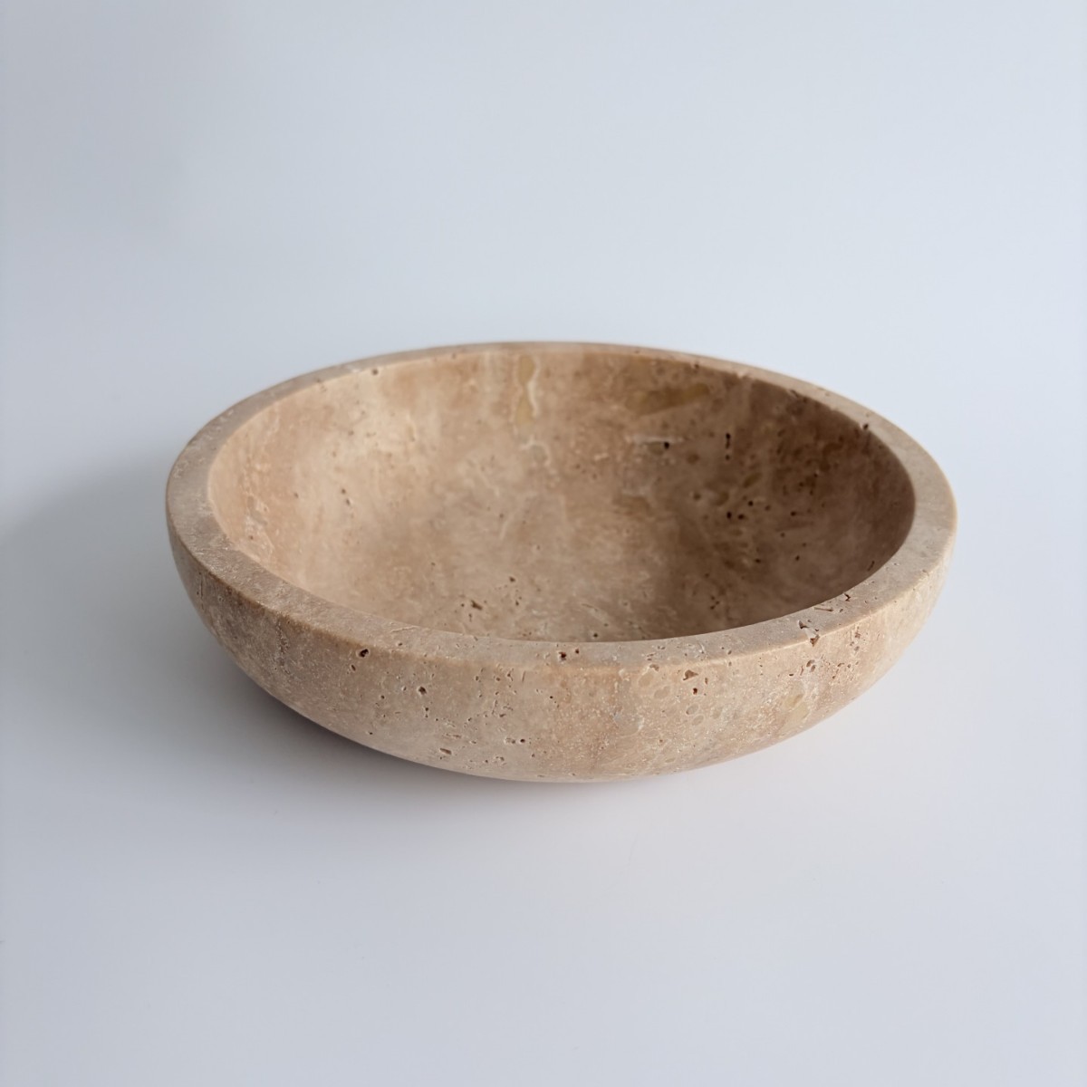 轻奢简约天然黄洞石果盘托盘摆件家居饰品定制