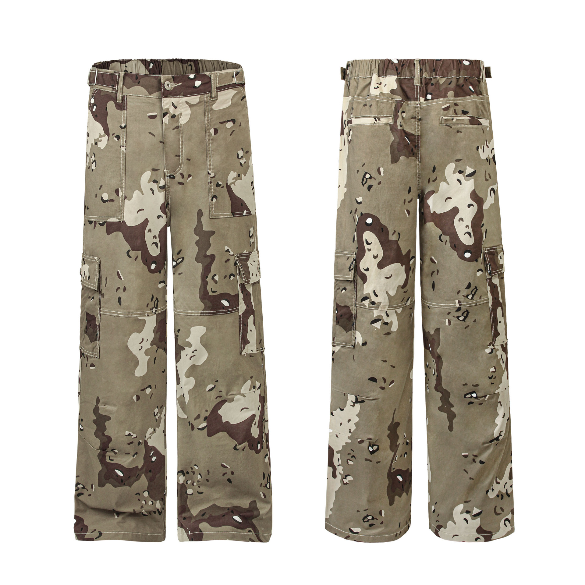 YON MODISH Herren 2024 Herbst Neue amerikanische Straße Trendy Camouflage Arbeitskleidung Taschenhose_voghion.com