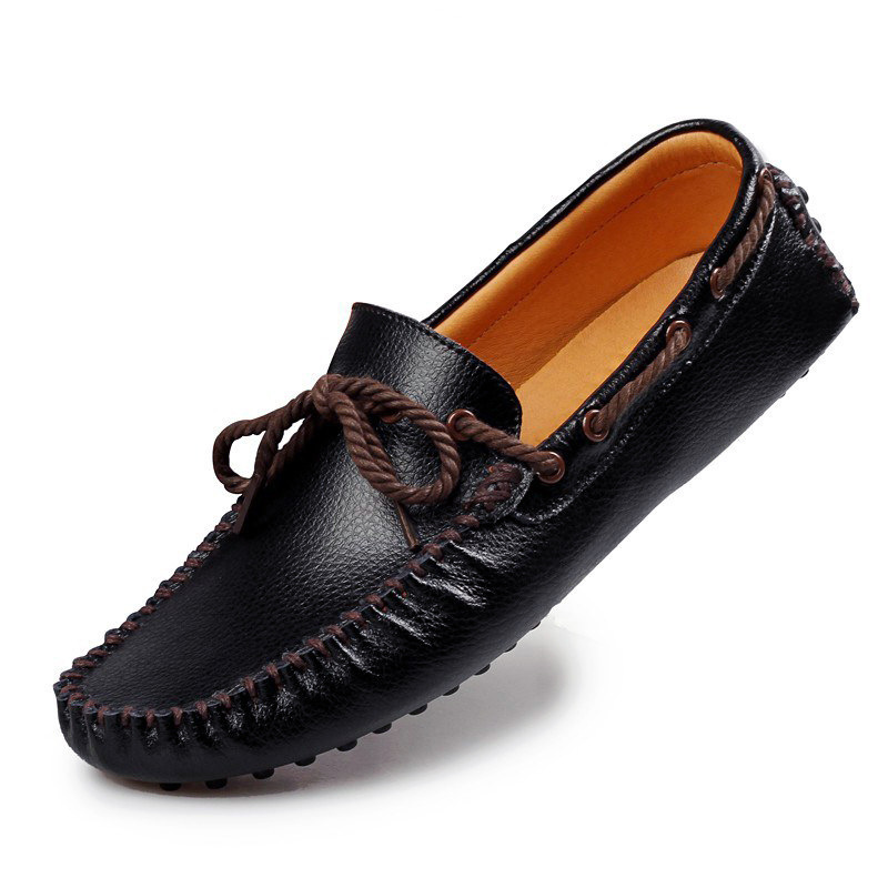 Men's Casual Lace-up Leather Moccasins Driving Shoes Flat Breathable Loafers Fashion _voghion.com